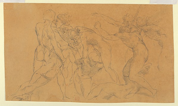 Battle Scene with a Prisoner Being Bound, after Raphael