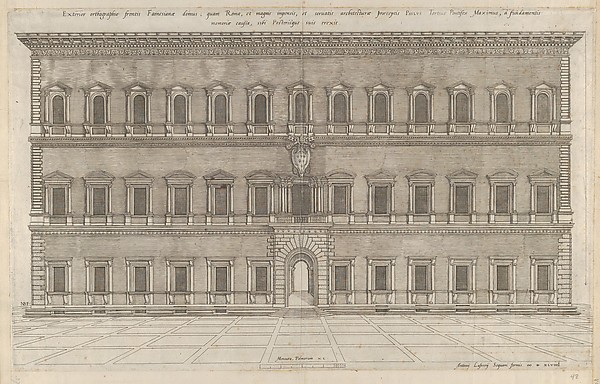 Speculum Romanae Magnificentiae: Exterior of the Farnese Palace