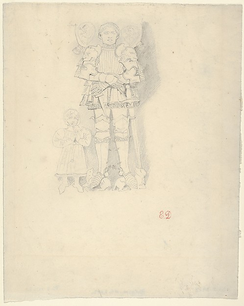 Tomb Effigies: A Man in a Suit of Armor beside a Child