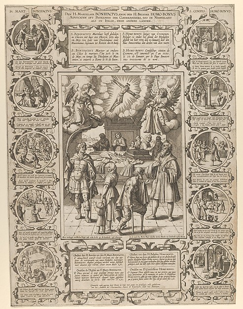 St. Bonifacius and St. Homobonus, Patron Saints of Tailors by Pieter de Jode II