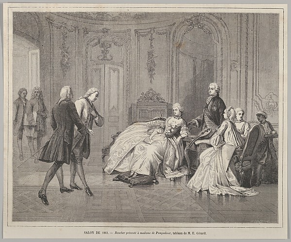 Boucher présenté à Madame de Pompadour (Boucher presented to Madame de Pompadour), from "Le Monde Illustré"