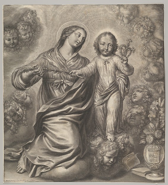 Virgin and Child Surrounded by Cherubs' Heads by Grégoire Huret