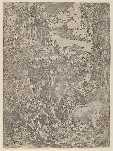 Saint Jerome extracting a thorn from the lion's paw by Giovanni Battista Palumba