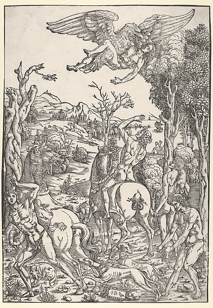Zeus as an eagle, abducting Ganymede