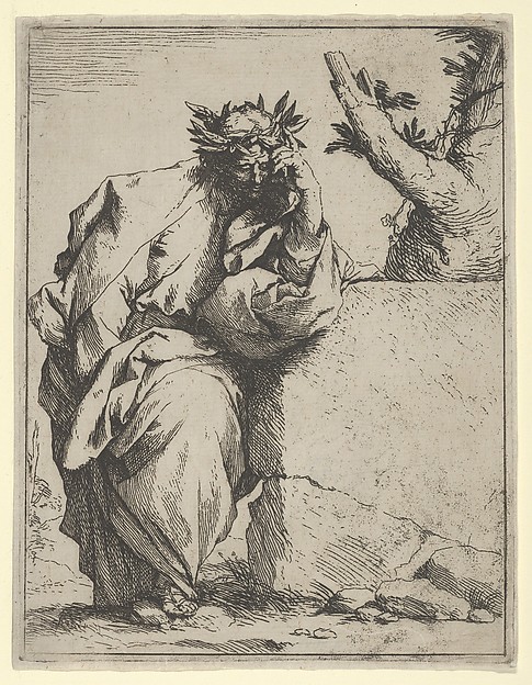 Jusepe de Ribera (called Lo Spagnoletto), The poet, standing crowned with laurel, leaning on a stone