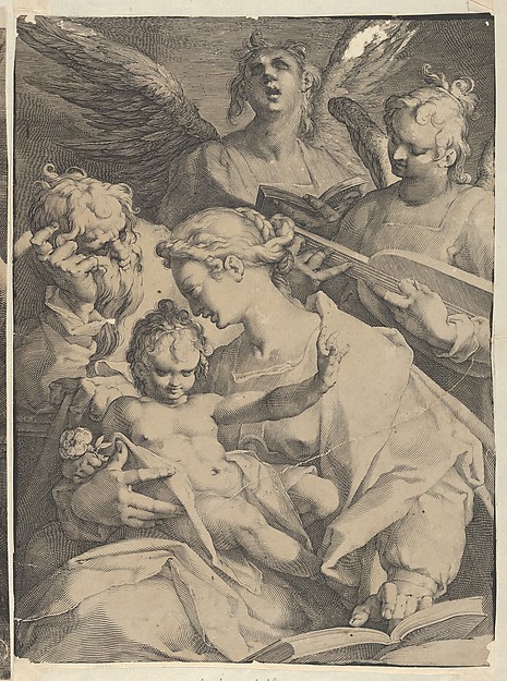 Holy Family and Two Music-Making Angels by Jan Muller