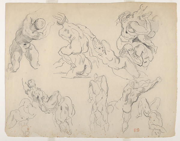Figure Studies after Rubens's "Fall of the Rebel Angels"