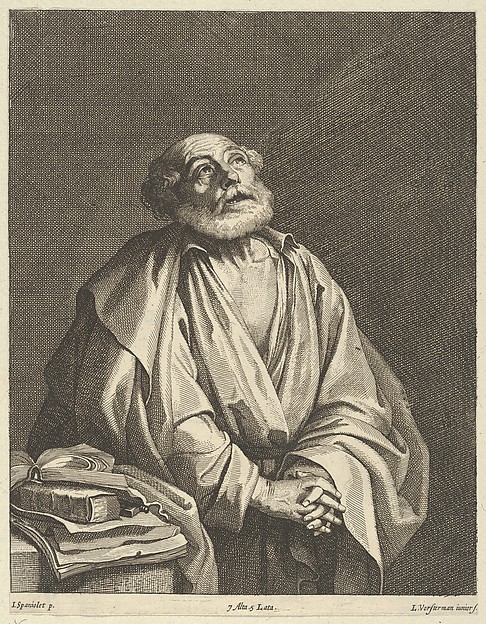 Saint Peter in prayer, looking upwards and to the right by Lucas Vorsterman II