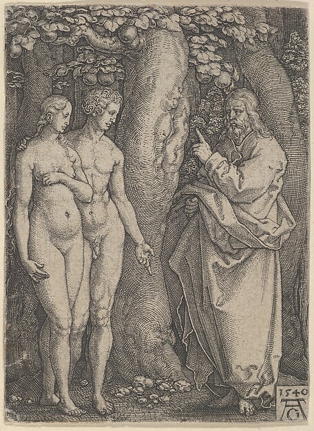 God Forbidding Adam and Eve to Eat from the Tree of Knowledge, from "The Story of Adam and Eve"
