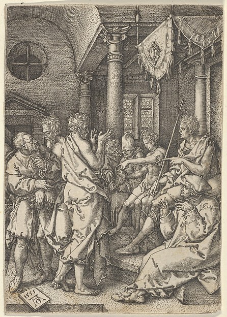 Daniel Cross-Examining the Elders, from "The Story of Susanna" by Heinrich Aldegrever