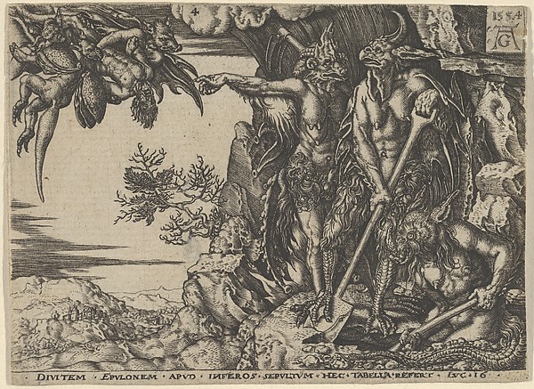 Copy of The Rich Man Transported to Hell, from "The Parable of the Rich Man and Lazarus" by Heinrich Aldegrever