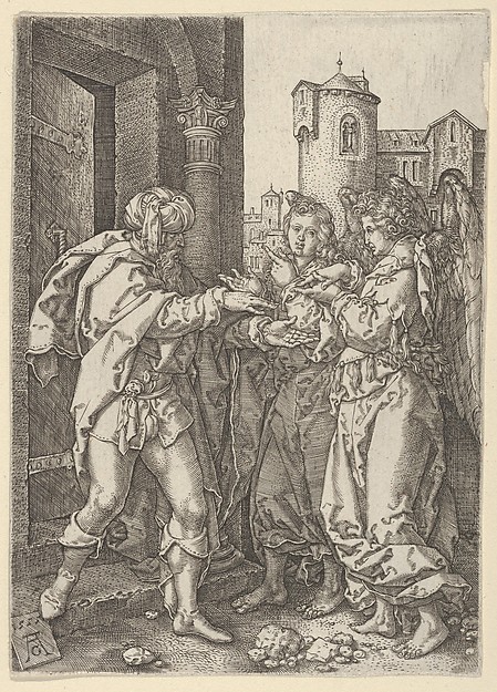 Lot Welcomes the Angels, from The Story of Lot
