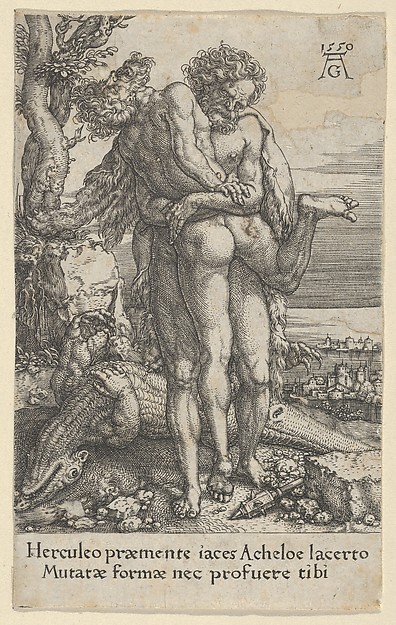 Hercules Fighting the River-God Achelous, from The Labors of Hercules