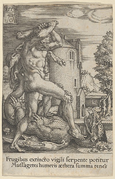 Hercules Killing the Dragon Ladon, from "The Labors of Hercules"