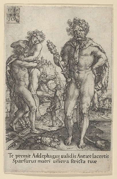 Hercules Squeezing Antaeus to Death, from The Labors of Hercules