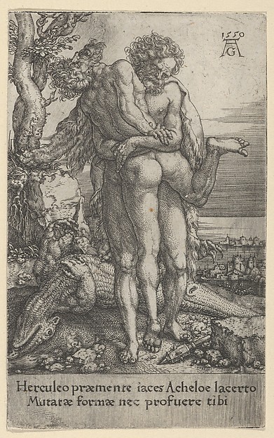 Hercules Fighting the River-God Achelous, from The Labors of Hercules