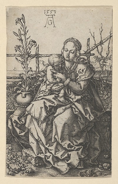The Virgin and Child on a Grassy Bank by Heinrich Aldegrever