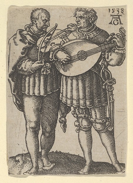 Two Musicians Playing the Violin and the Lute, from "The Small Wedding Dancers"