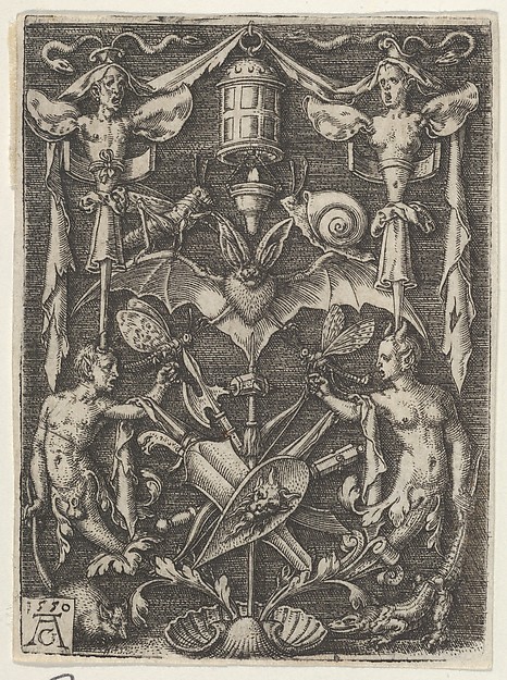 Ornamental Design with a Bat in the Center