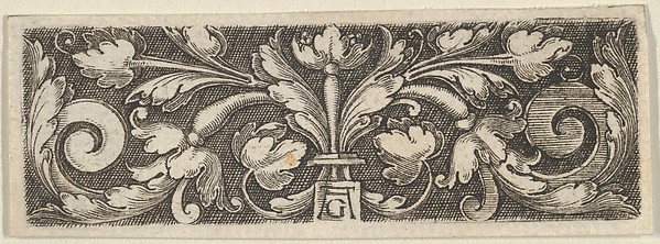 Horizontal Panel with Two Tendrils Sprouting from the Center, Ending in Volutes