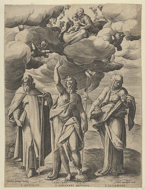 Saint Anthony, Saint John the Baptist, and Saint Elizabeth by Crispijn de Passe the Elder