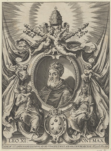 Portrait of Pope Leo X in a decorative border