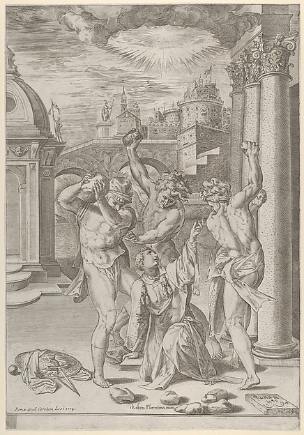 The Stoning of Saint Stephen by Cherubino Alberti (Zaccaria Mattia)