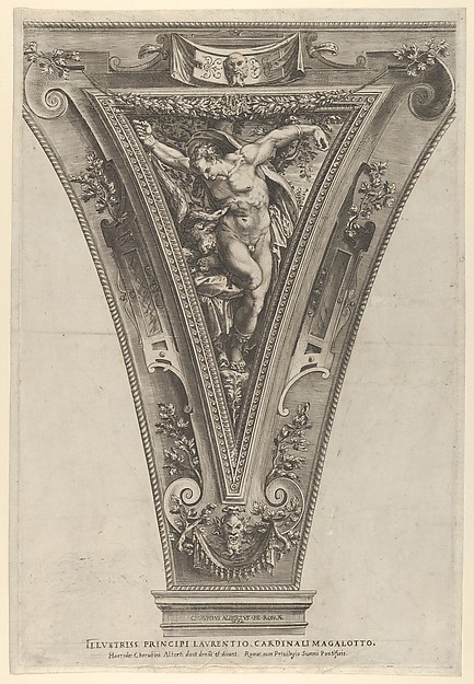 Torture of Prometheus set within a cornice