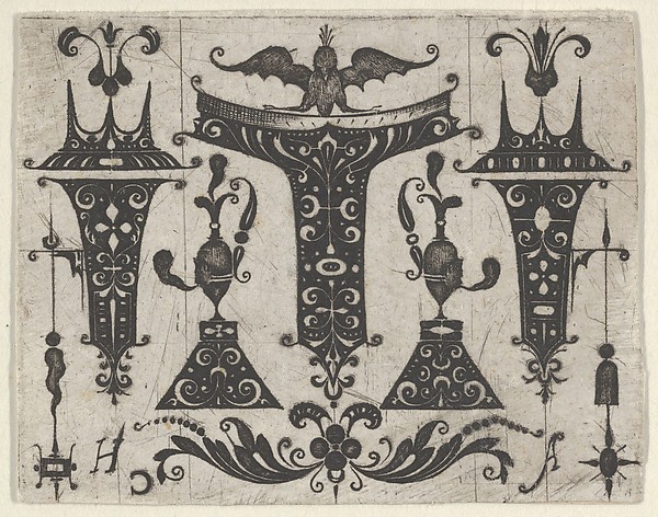 Blackwork Design with Five Motifs