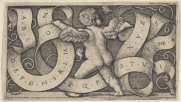 Genius Surrounded by a Banderole Showing the Alphabet