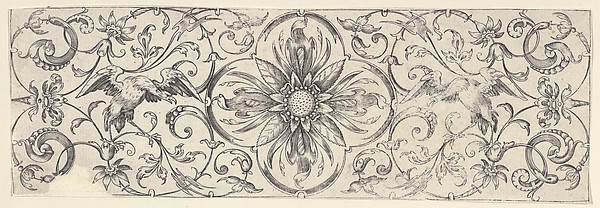 Plate 6, from "Friezes with Birds, Flowers and Meandering Wreaths and Scrolls"