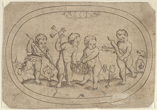 Four Putti, from Das Bossenbüchlein