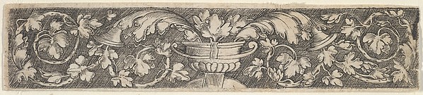 Copy of a Horizontal Panel with Tendrils Growing Outwards from a Vessel at Center