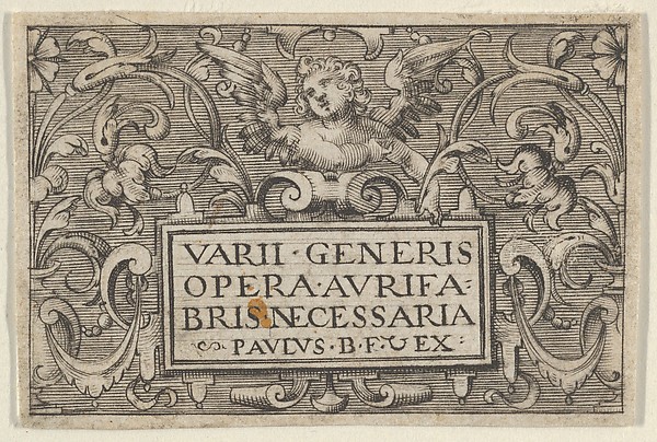 Title Page, from Varii Generis Opera Aurifabris Necessaria