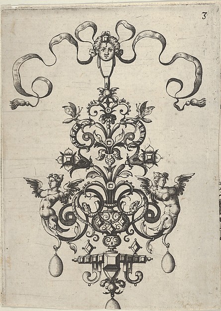 Reverse Copy of Design for a Pendant, from Ars His Myronis Nobilis Effingitus Pagellulis