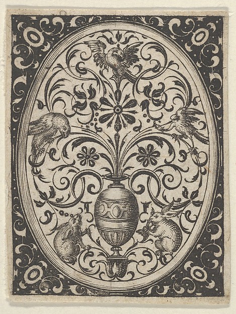 Oval Design in Blackwork, from Varii Generis Opera Aurifabris Necessaria