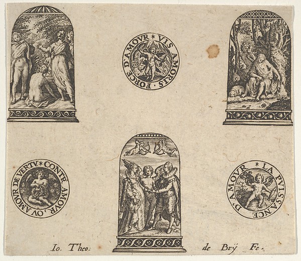 Horizontal Panel with Three Thimble Designs and Three Medallions