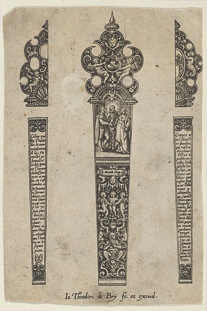Design for a Knife Handle with a Scene of Christ Joining a Man and Woman