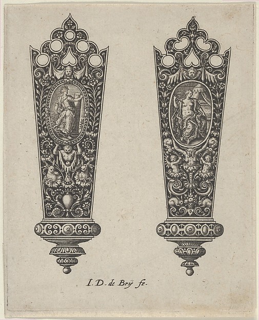 Design for Knife Handles with Ovals Containing Fortitude and the Death of Lucretia