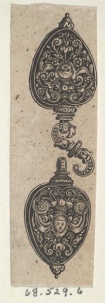 Design for a Brooch with Two Heart-Shaped Pieces