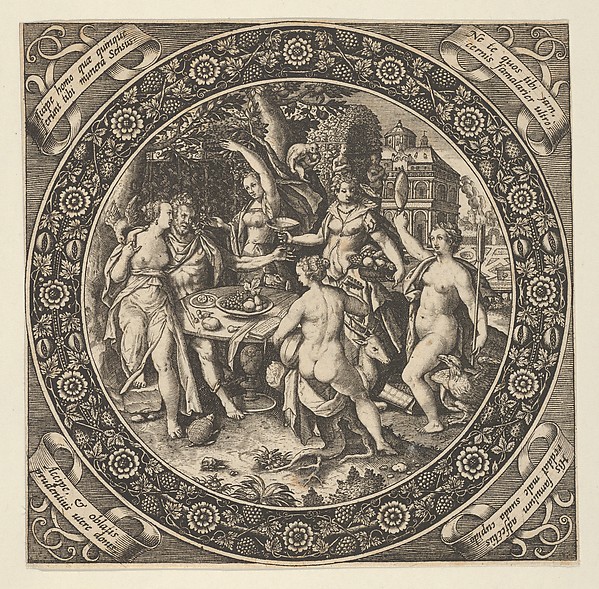 Scene with a Feast of Love in a Circle at Center