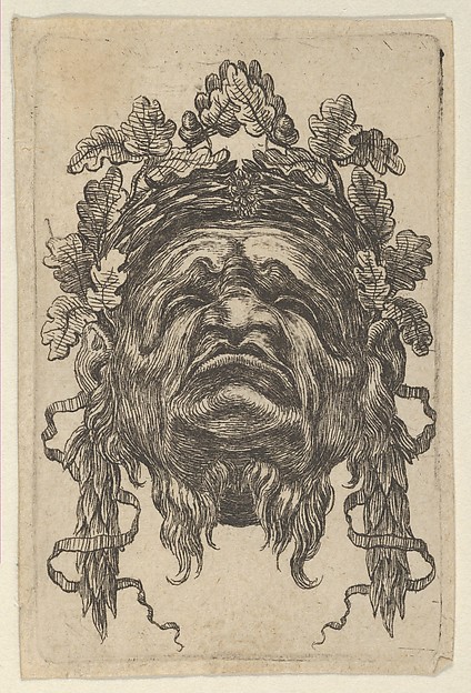 Mask with a Wreath of Laurels and a Wreath of Oak Leaves, Seen from Below, from Divers Masques