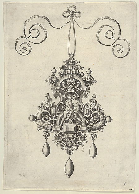 Pendant Design with a Couple at Center