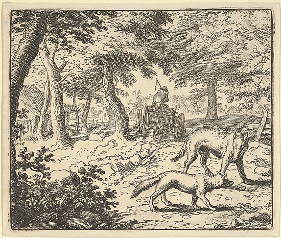 The Wolf Accuses Renard of Eating the Fish that He Stole from Hendrick van Alcmar's Renard The Fox