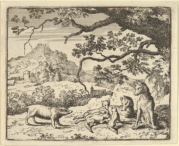 Renard Receives a New Citation from the Badger from Hendrick van Alcmar's Renard The Fox