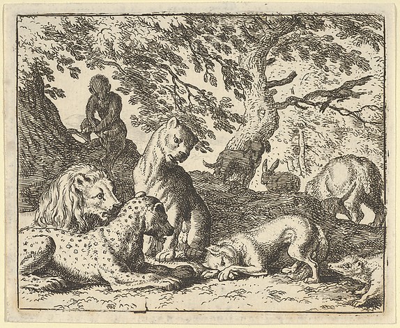 Renard Falsely Accuses His Father of Conspiring Against the Lion from Hendrick van Alcmar's Renard The Fox