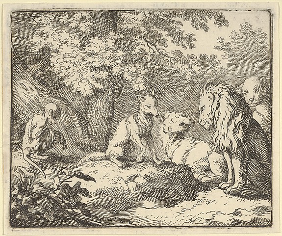 Renard Coninues his False Revelations from Hendrick van Alcmar's Renard The Fox