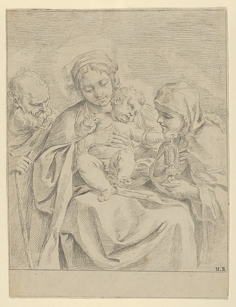 The Holy Family with Saint Clare (counterproof) by Guido Reni