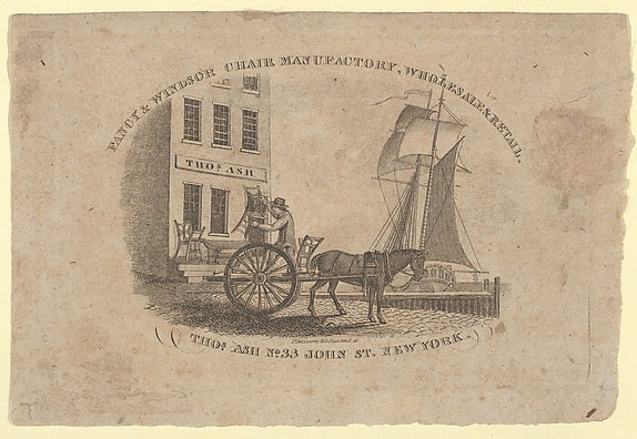 Fancy & Windsor Chair Manufactory, Wholesale & Retail, Thomas Ash, No. 33 John Street, New York