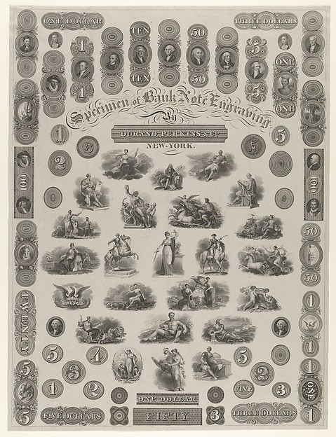 Specimen Sheet of Bank Note Engraving